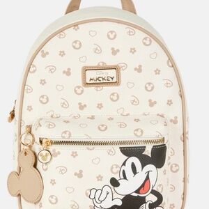 Disney Cream and Tan Mickey Mouse Backpack